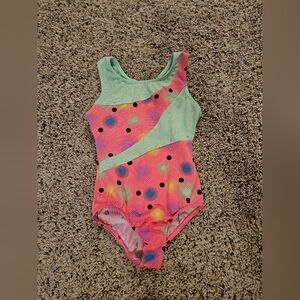 Chic Green and Pink Leotard